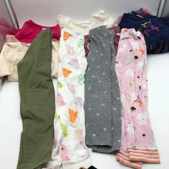 Girls 4T-5T Fall Winter Clothing BUNDLE Long Sleeve Shirts Pants Sweatshirts - Picture 6 of 11